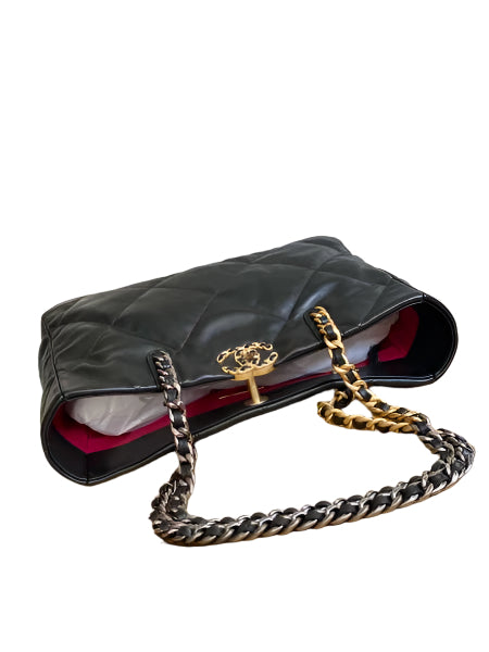 Chanel 19 Shopping Bag Shiny Lambskin AS3660 Gold-Tone Silver-Tone & Ruthenium-F - TruVybe Essentials