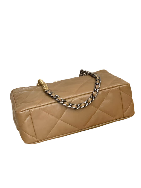 Chanel 19 Shopping Bag Shiny Lambskin AS3660 Gold-Tone Silver-Tone & Ruthenium-F - TruVybe Essentials