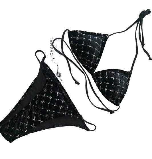Chanel CC Logo Black 2 piece Bikini - TruVybe Essentials