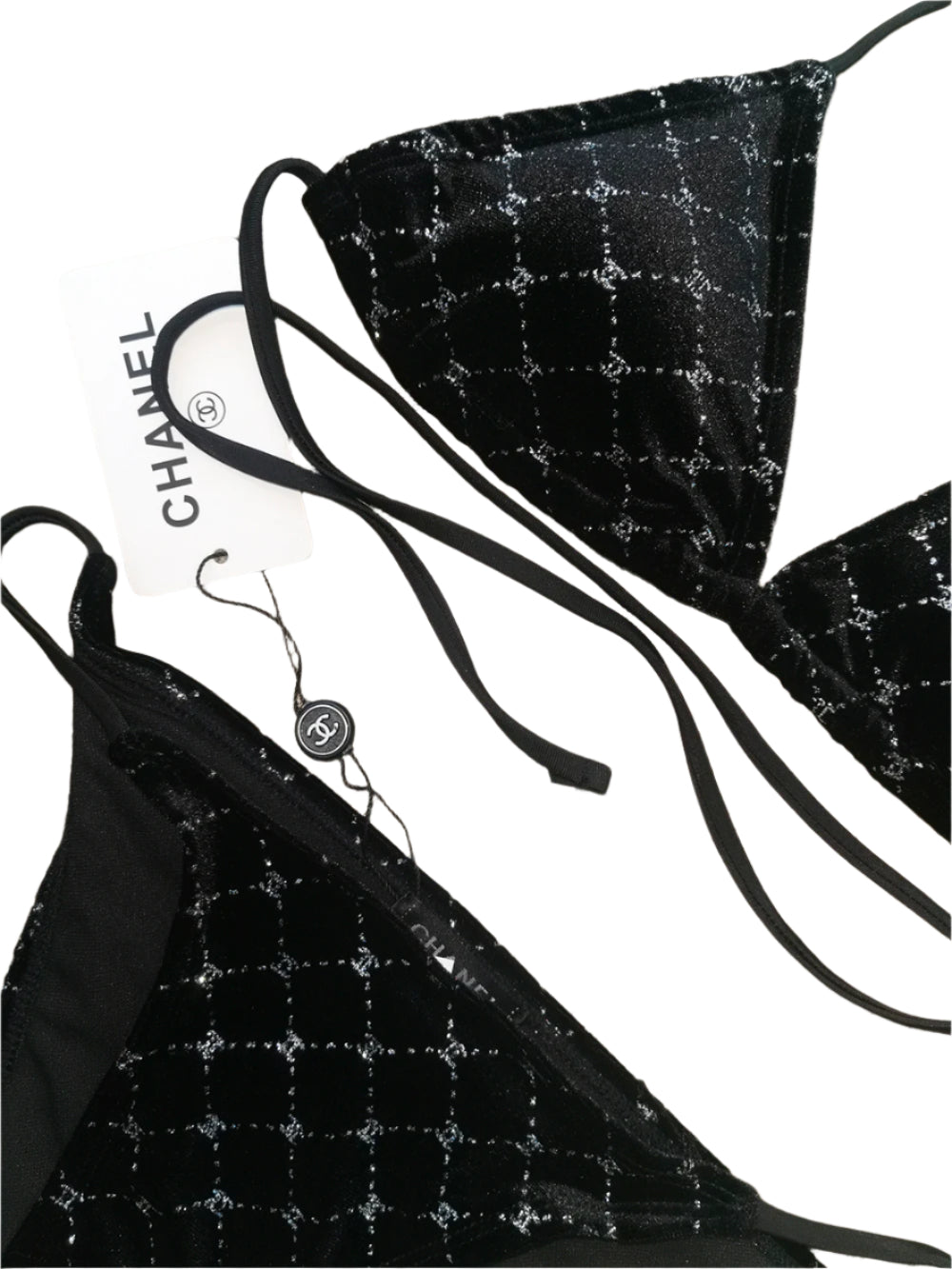 Chanel CC Logo Black 2 piece Bikini - TruVybe Essentials
