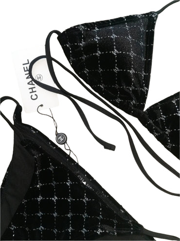 Chanel CC Logo Black 2 piece Bikini - TruVybe Essentials