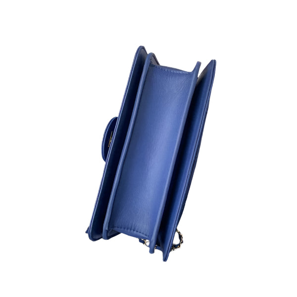 Chanel Small Flap Bag With top Handle Calfskin CC AS2680 Blue - TruVybe Essentials
