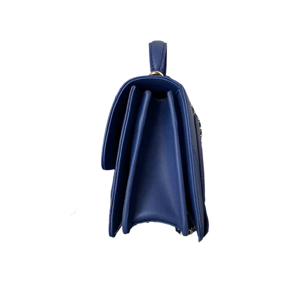 Chanel Small Flap Bag With top Handle Calfskin CC AS2680 Blue - TruVybe Essentials
