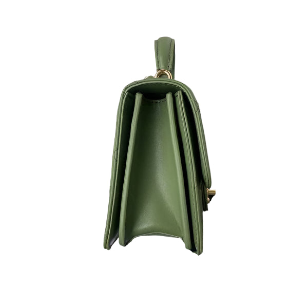 Chanel Small Flap Bag With top Handle Calfskin CC AS2680 Green - TruVybe Essentials