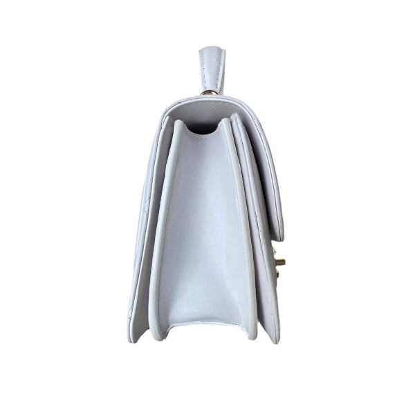 Chanel Small Flap Bag With top Handle Calfskin CC AS2680 White - TruVybe Essentials