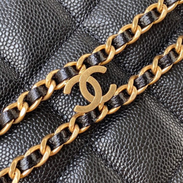 Chanel Small Hobo Bag Grained Calfskin Gold AS3223 Black - TruVybe Essentials