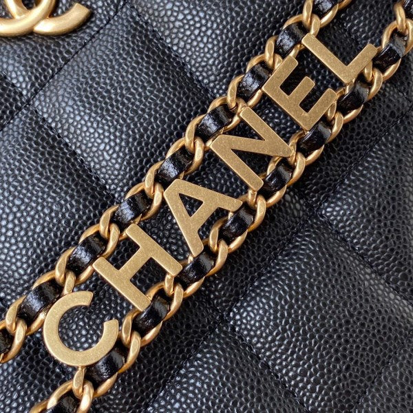 Chanel Small Hobo Bag Grained Calfskin Gold AS3223 Black - TruVybe Essentials