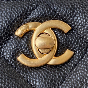 Chanel Small Hobo Bag Grained Calfskin Gold AS3223 Black - TruVybe Essentials