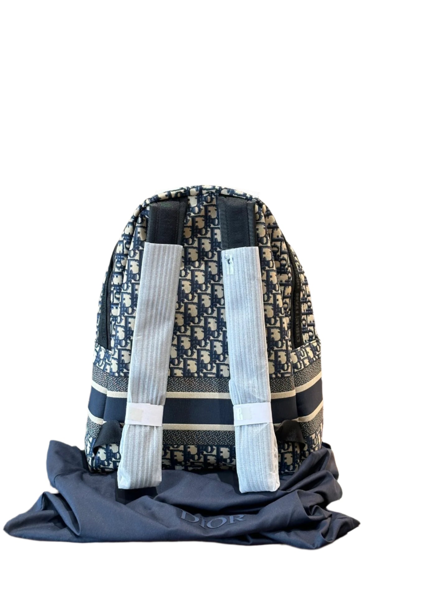 Christian Dior Navy & Beige Monogram Backpack Cloth - TruVybe Essentials