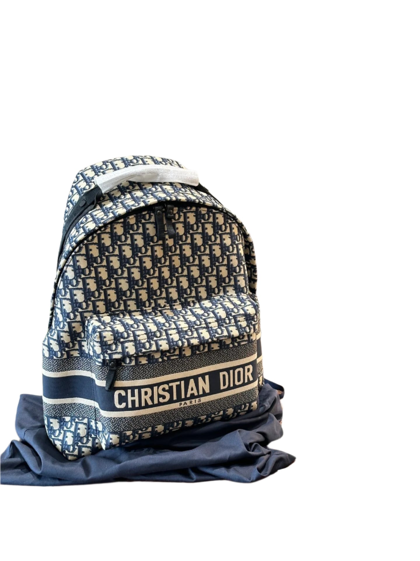 Christian Dior Navy & Beige Monogram Backpack Cloth - TruVybe Essentials