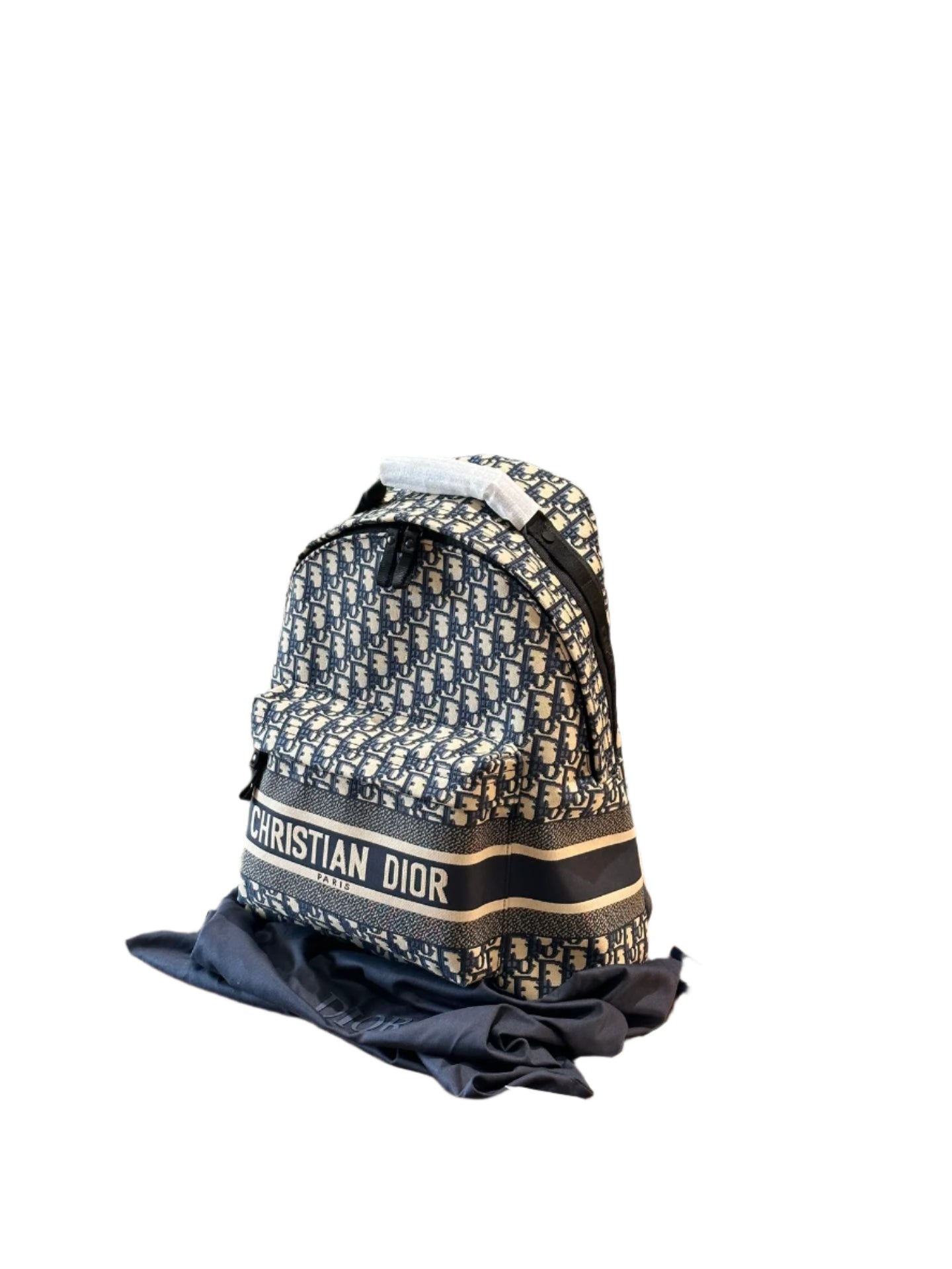 Christian Dior Navy & Beige Monogram Backpack Cloth - TruVybe Essentials
