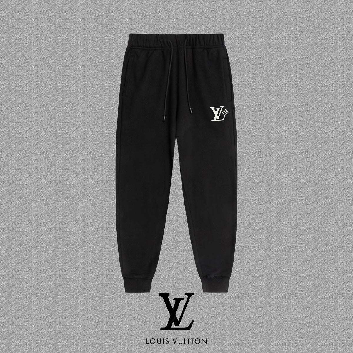 Luxury Logo Jogger Pants – Black Premium Streetwear Fit