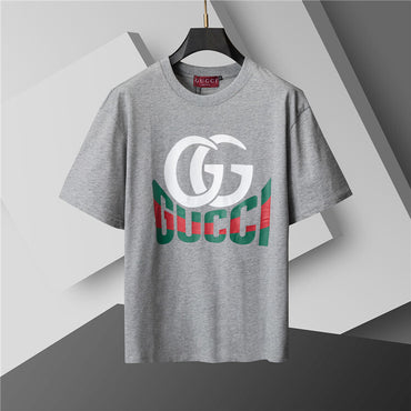 Red & Green Graphic Motif Cotton Jersey Tee — Statement Design