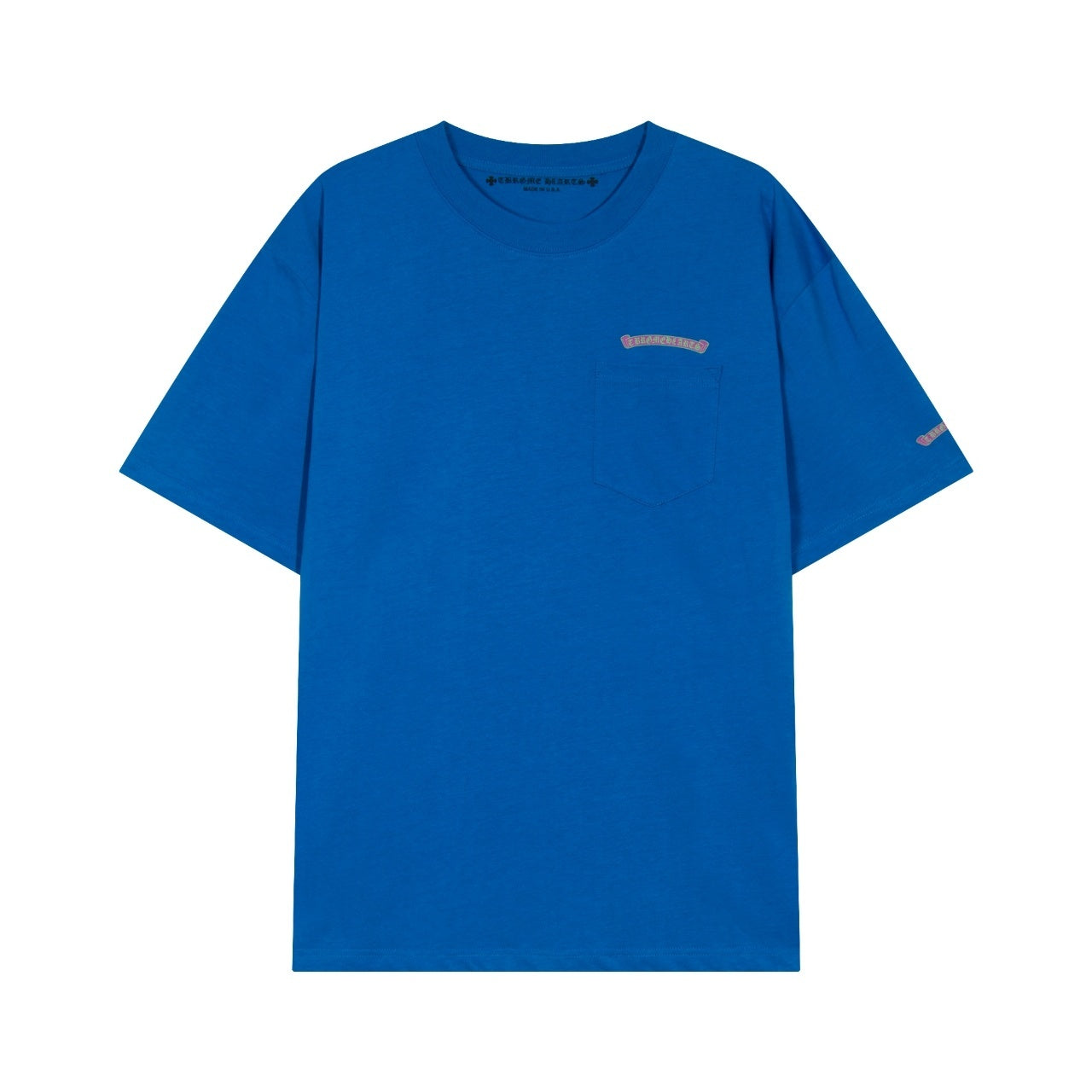 Scroll Graphic Pocket T-Shirt – Pink & Blue Streetwear Tee - TruVybe Essentials