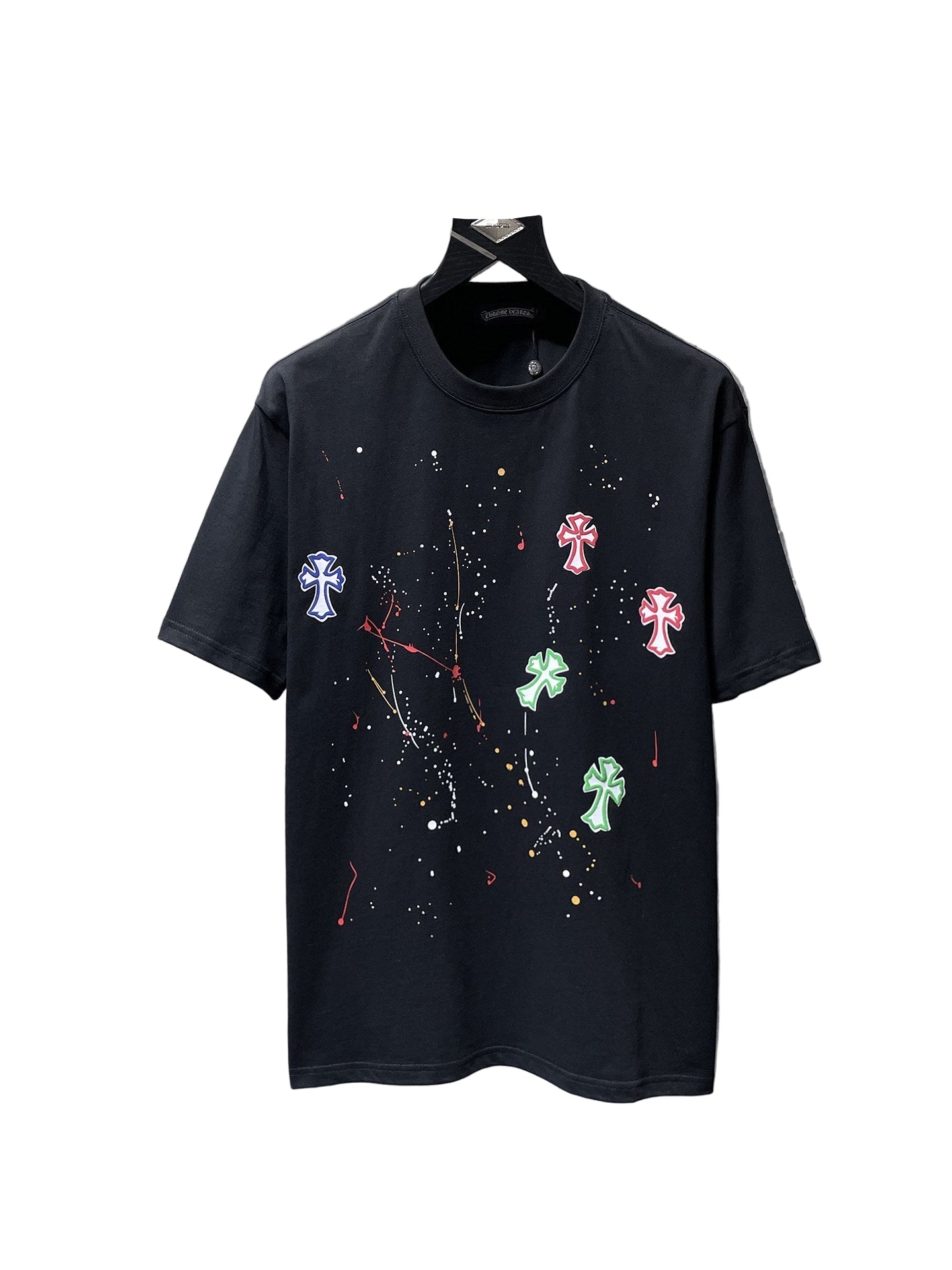 Multi-Color Cross Graphic T-Shirt – Black Streetwear Tee - TruVybe Essentials
