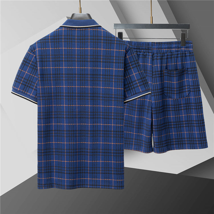 Classic Plaid Polo & Shorts Set