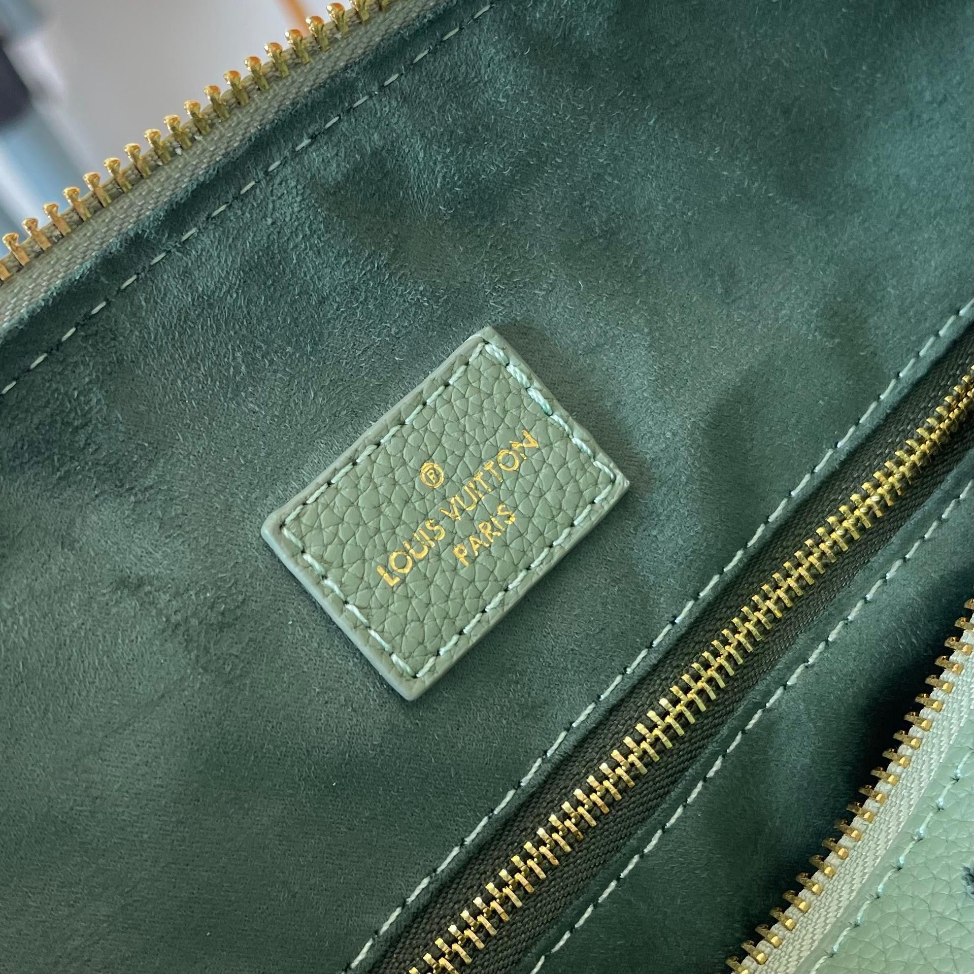 Embossed Monogram Boston Bag with Gold Chain Strap for Women