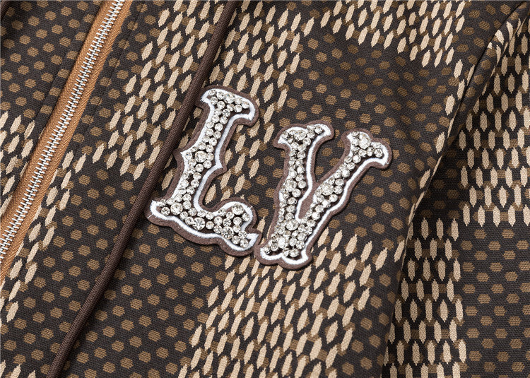 Brown Zip-Up Hoodie & Drawstring Jogger Set