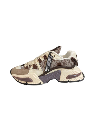 Dolce & Gabbana Airmaster Low-Top Sneakers Cream/Brown - TruVybe Essentials