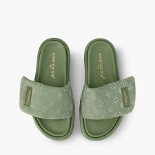 Pool Pillow Flat Comfort Mule — Khaki Green
