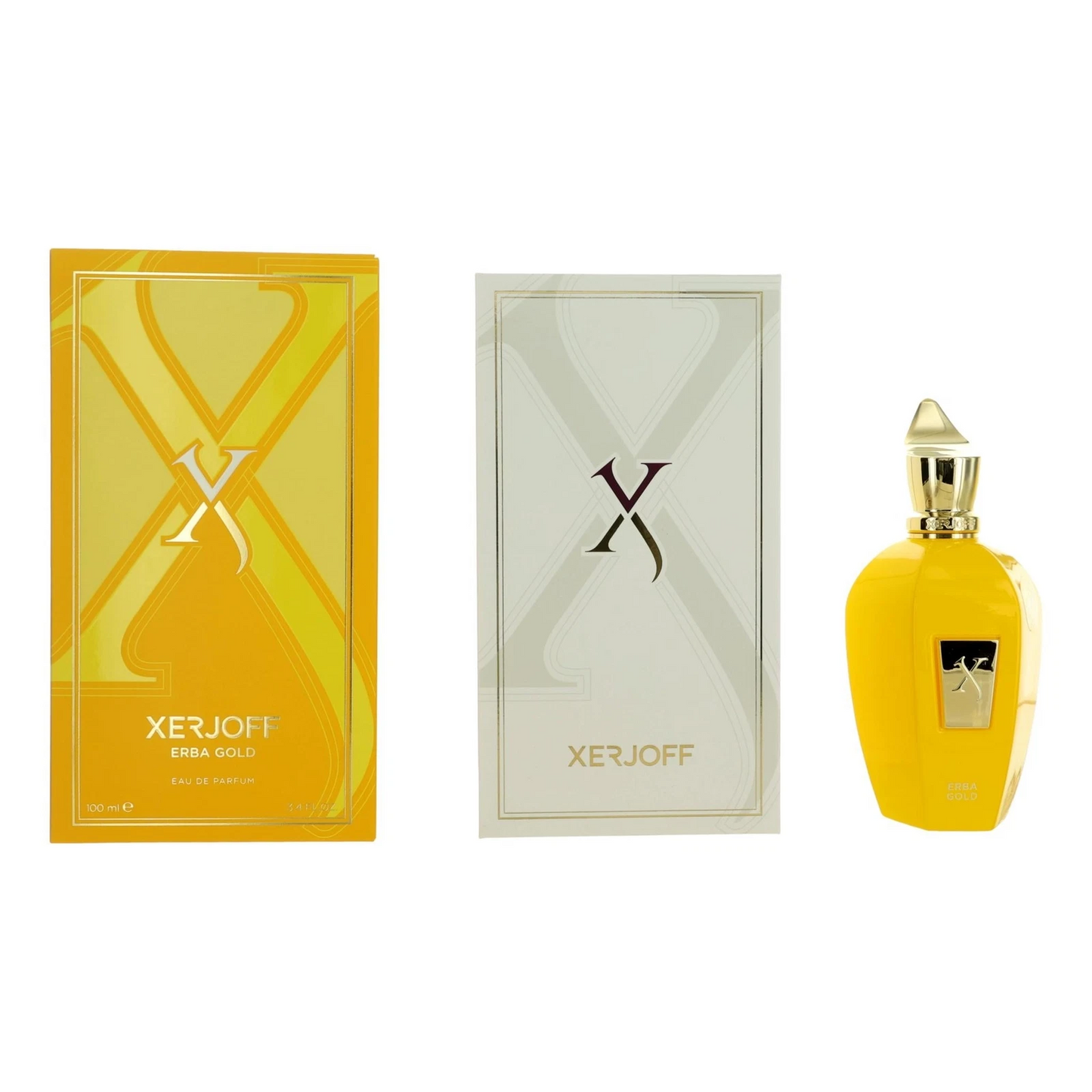 perfume bottle and packaging on a white background