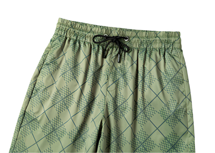 Louis Vuitton Argyle Damier Shorts – Designer Street Style in Blue or Olive Green