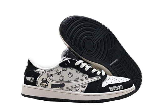 Travis Scott x Air Jordan 1   Custom La Bubu Retro Low OG "Cactus Jack" AJ1 Black & White