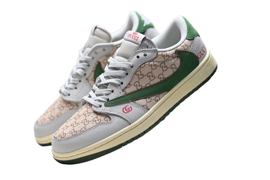 Travis Scott x Air Jordan 1 Retro Low OG “Cactus Jack” – Custom Gucci Edition