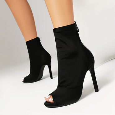 Women’s Peep Toe Stiletto Boots | High Heel Fishmouth Boots