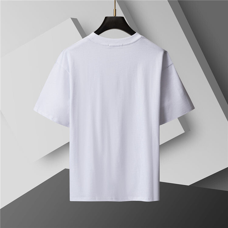 Graphic Chain-Detail Crew Neck T-Shirt – White or Black - TruVybe Essentials
