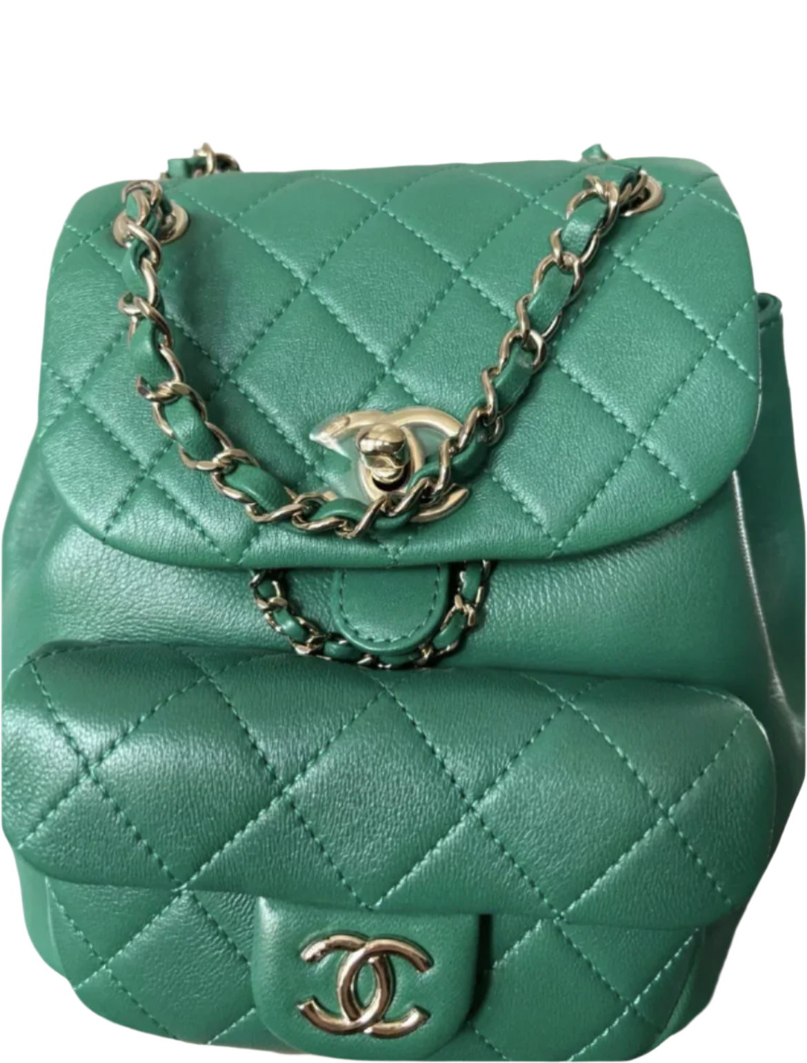 Chanel Small Duma Backpack AS2908 – Green Lambskin & Gold Hardware