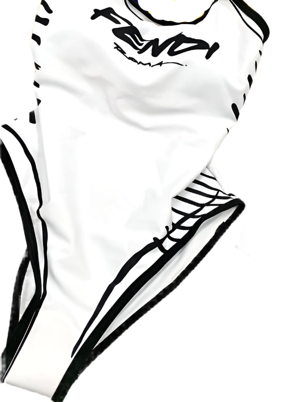 Women's Black and White One-Piece Swimsuit – Bold Luxury Beachwear