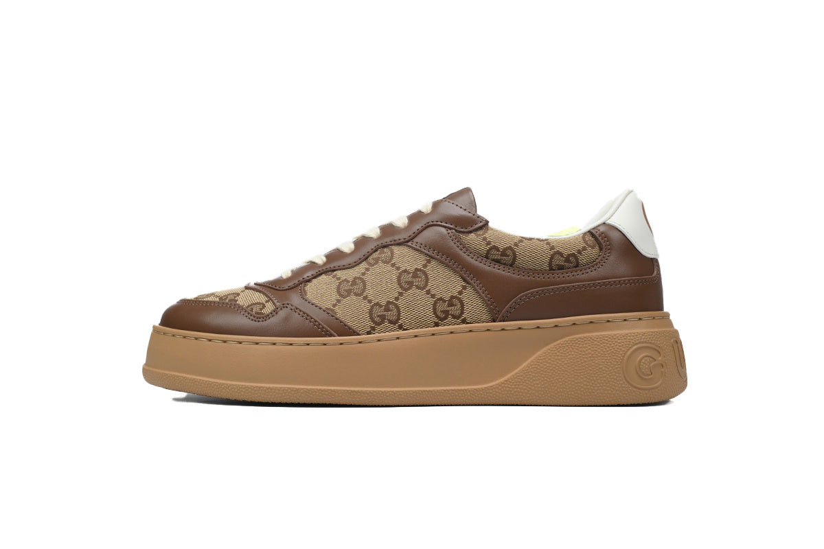 Beige Canvas Monogram Low-Top Sneakers – Classic Luxury Trainer