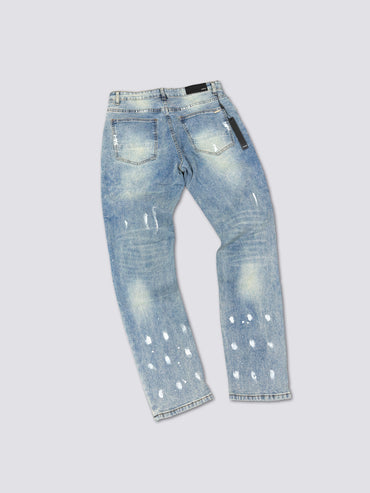 Crash Distressed Skinny Jeans – Premium Ripped Indigo Denim