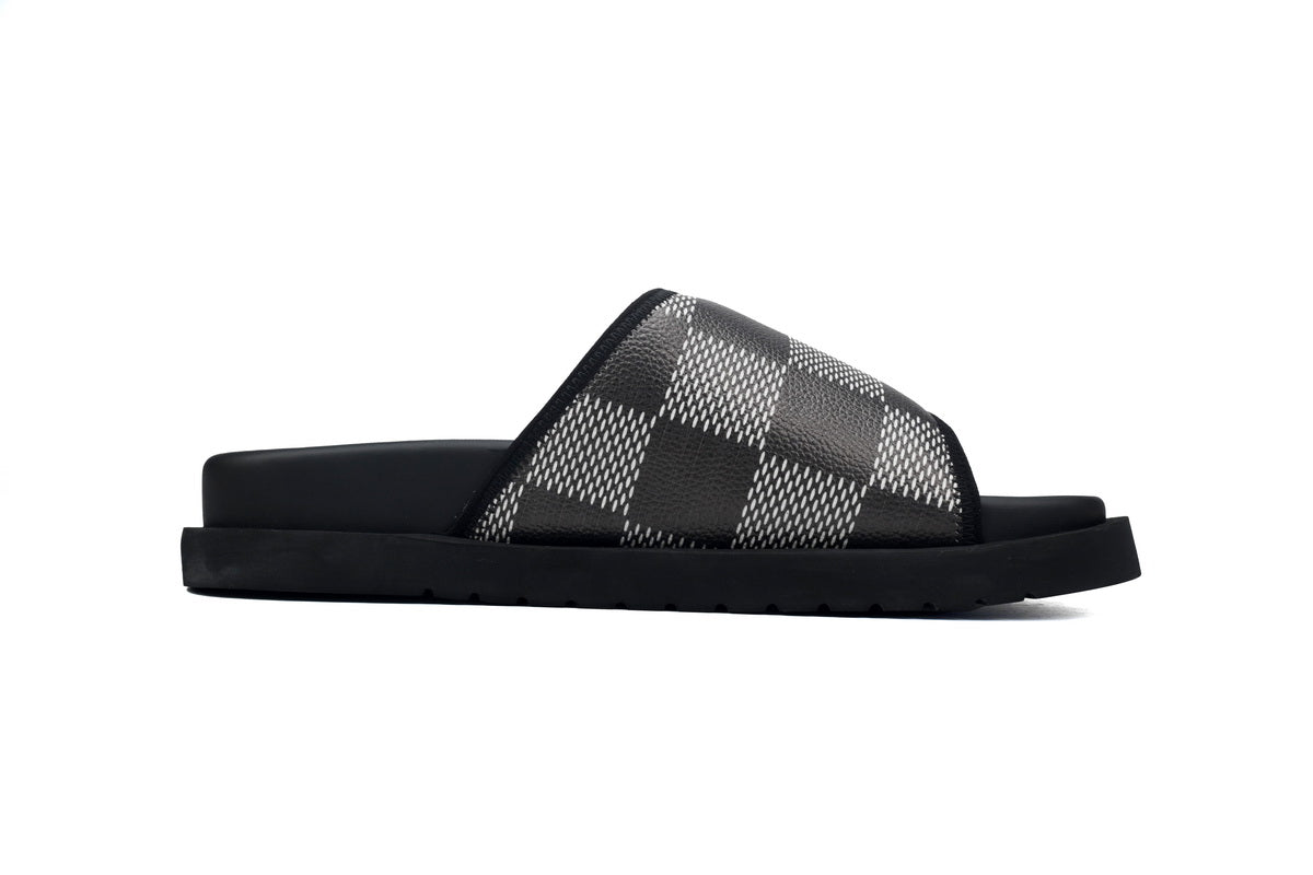 Miami Mule – Black & White Checkered (Damier) Monogram Slide