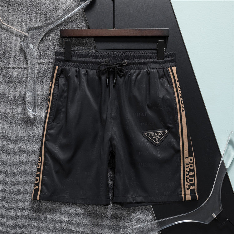 Premium Black Drawstring Shorts with Side Stripe Detail