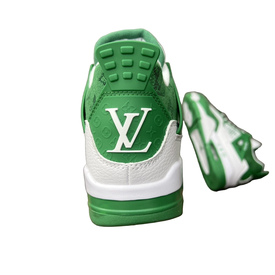 LV x AJ 4 Retro – Green/White Edition Custom