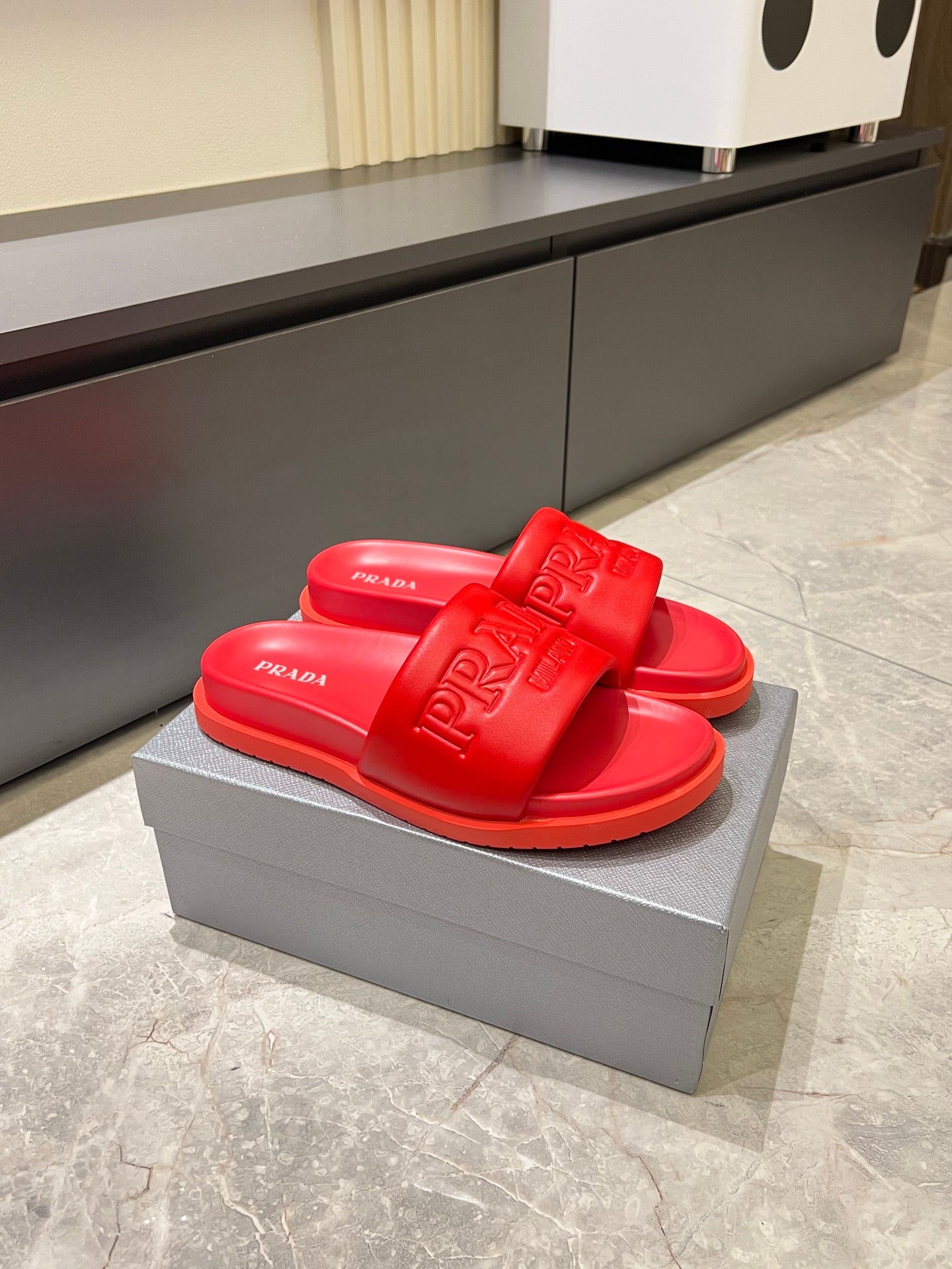 Embossed Slide Sandals