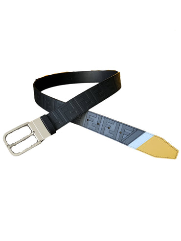 Fendi Leather Belt Black/Yellow - TruVybe Essentials