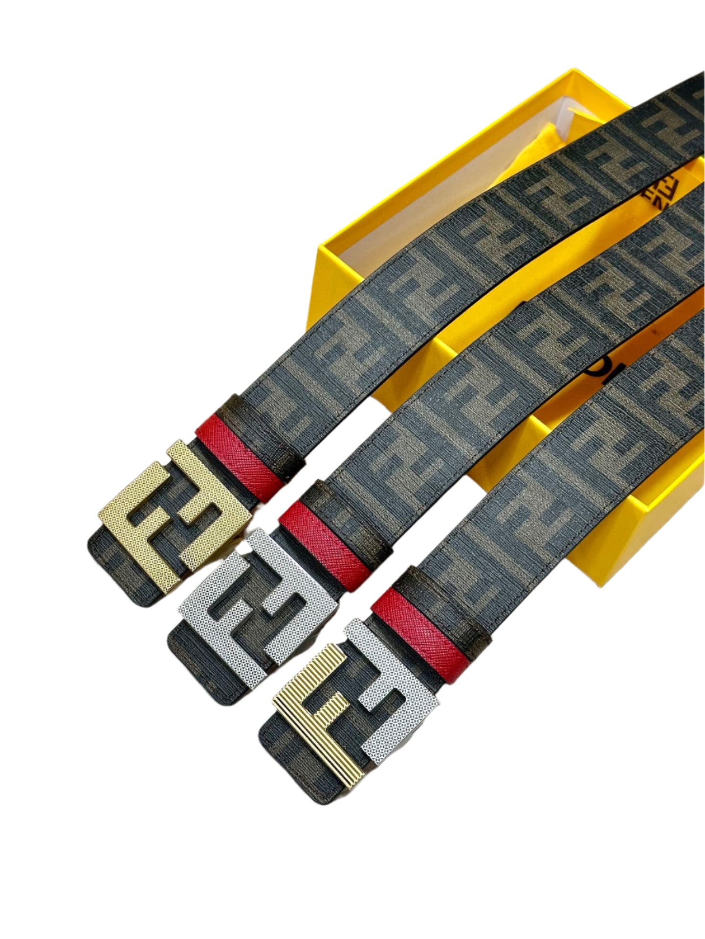 Fendi FF Mini Crystal Reversible Leather Belt - TruVybe Essentials