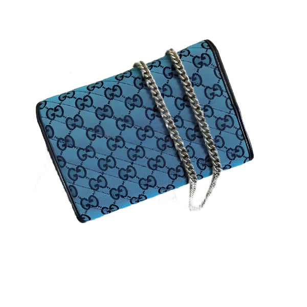 Gucci 474575 GG Marmont Multicolor Mini Bag Blue - TruVybe Essentials