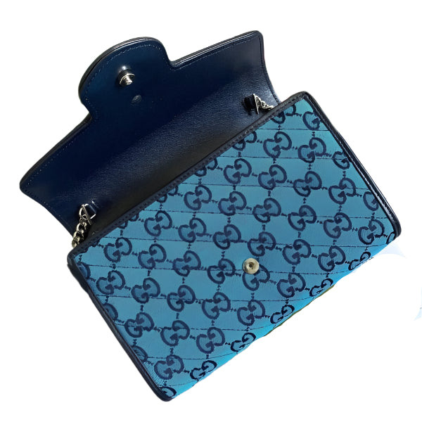 Gucci 474575 GG Marmont Multicolor Mini Bag Blue - TruVybe Essentials