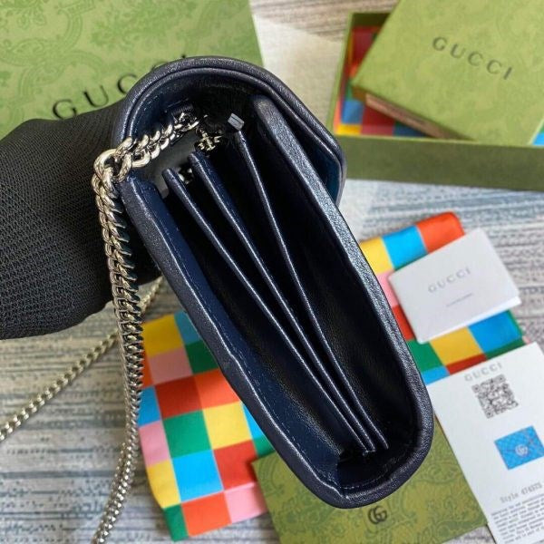 Gucci 474575 GG Marmont Multicolor Mini Bag Blue - TruVybe Essentials