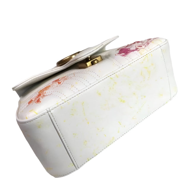 Gucci 547260 GG Marmont Mini Top Handle Bag White and printer - TruVybe Essentials
