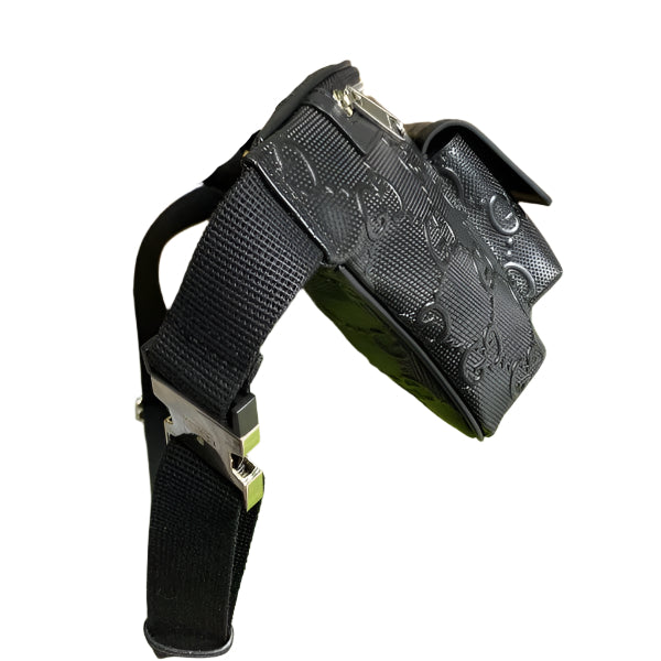 Gucci 645093 GG embossed belt bag Black GG embossed leather - TruVybe Essentials