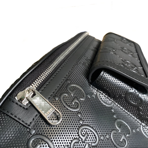 Gucci 645093 GG embossed belt bag Black GG embossed leather - TruVybe Essentials