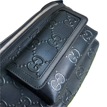 Gucci 645093 GG embossed belt bag Black GG embossed leather - TruVybe Essentials