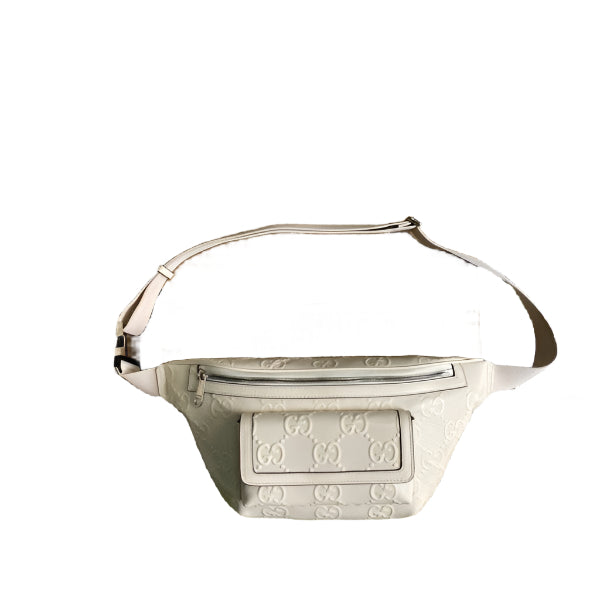 Gucci 645093 GG embossed belt bag White GG embossed leather - TruVybe Essentials