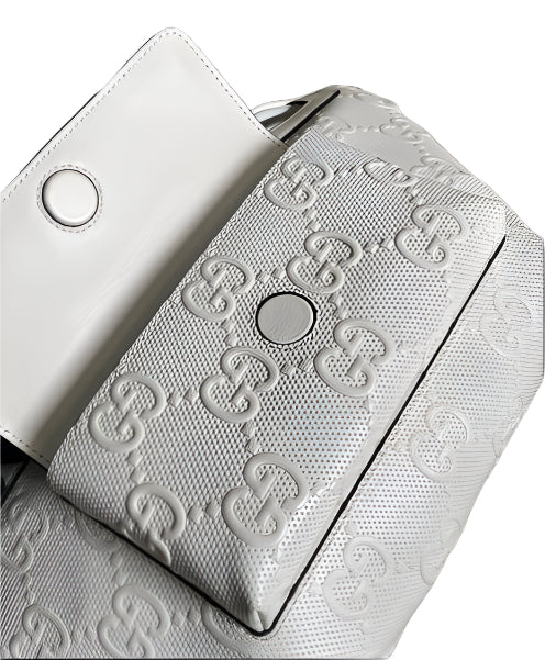 Gucci 645093 GG embossed belt bag White GG embossed leather - TruVybe Essentials
