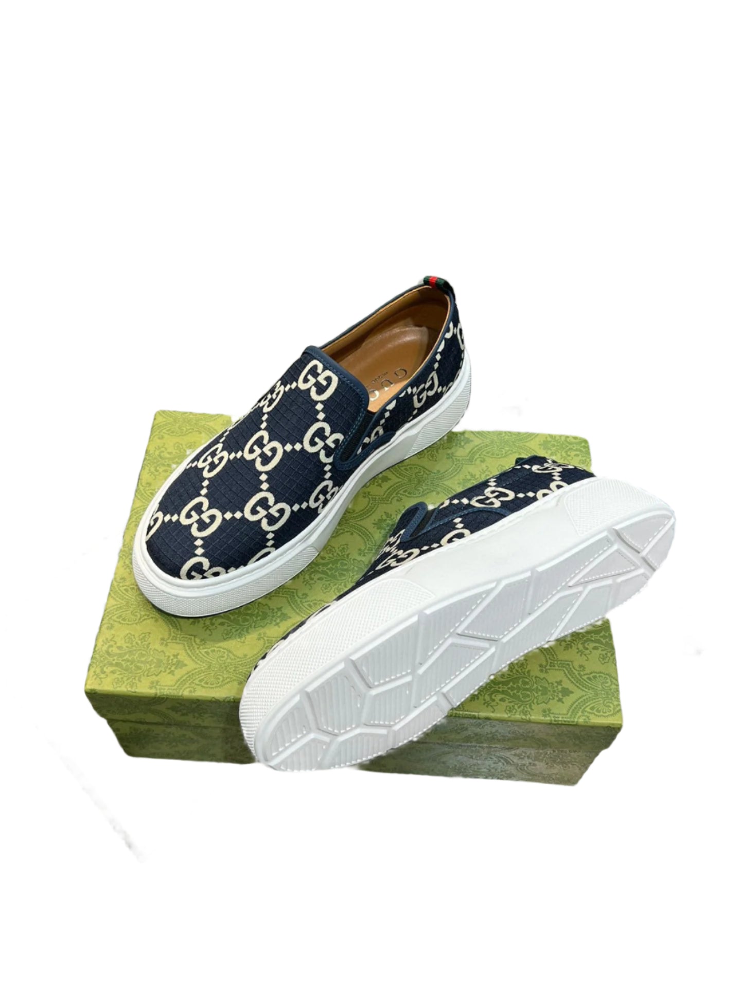 Gucci GG Canvas Slip Ons Black/Cream - TruVybe Essentials